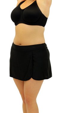 604106 Blk Solids Wrap Skirt - Plus