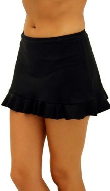 605103 Blk Ruffled Skirt with Brief - Missy