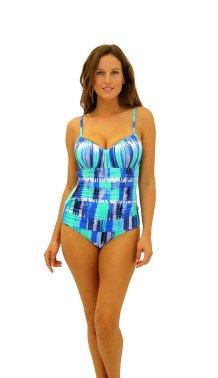 601260 Blu Seaport Shirred Front Tank - Missy
