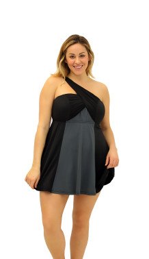 602031 Black 2 Tone Convertible Dress style 3 -Plus